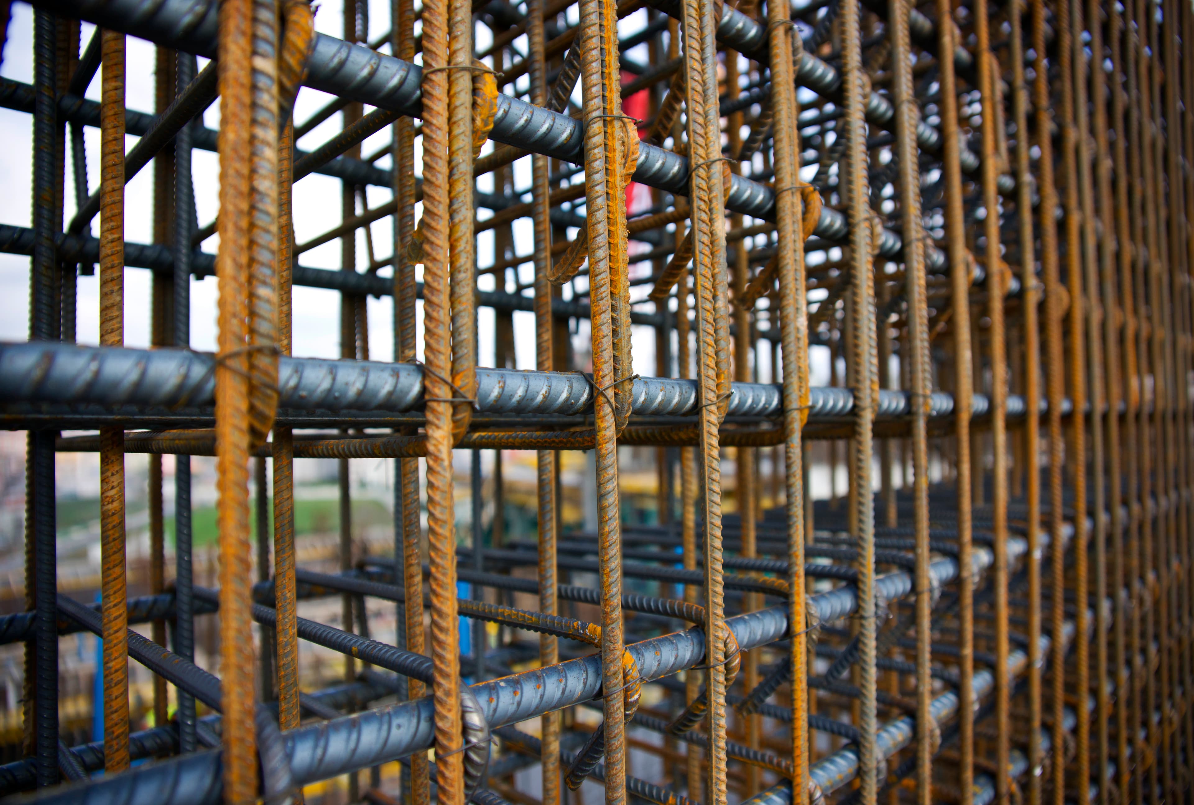 Steel bars building construction
